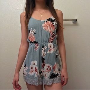 Kendall & Kylie Blue Floral Romper